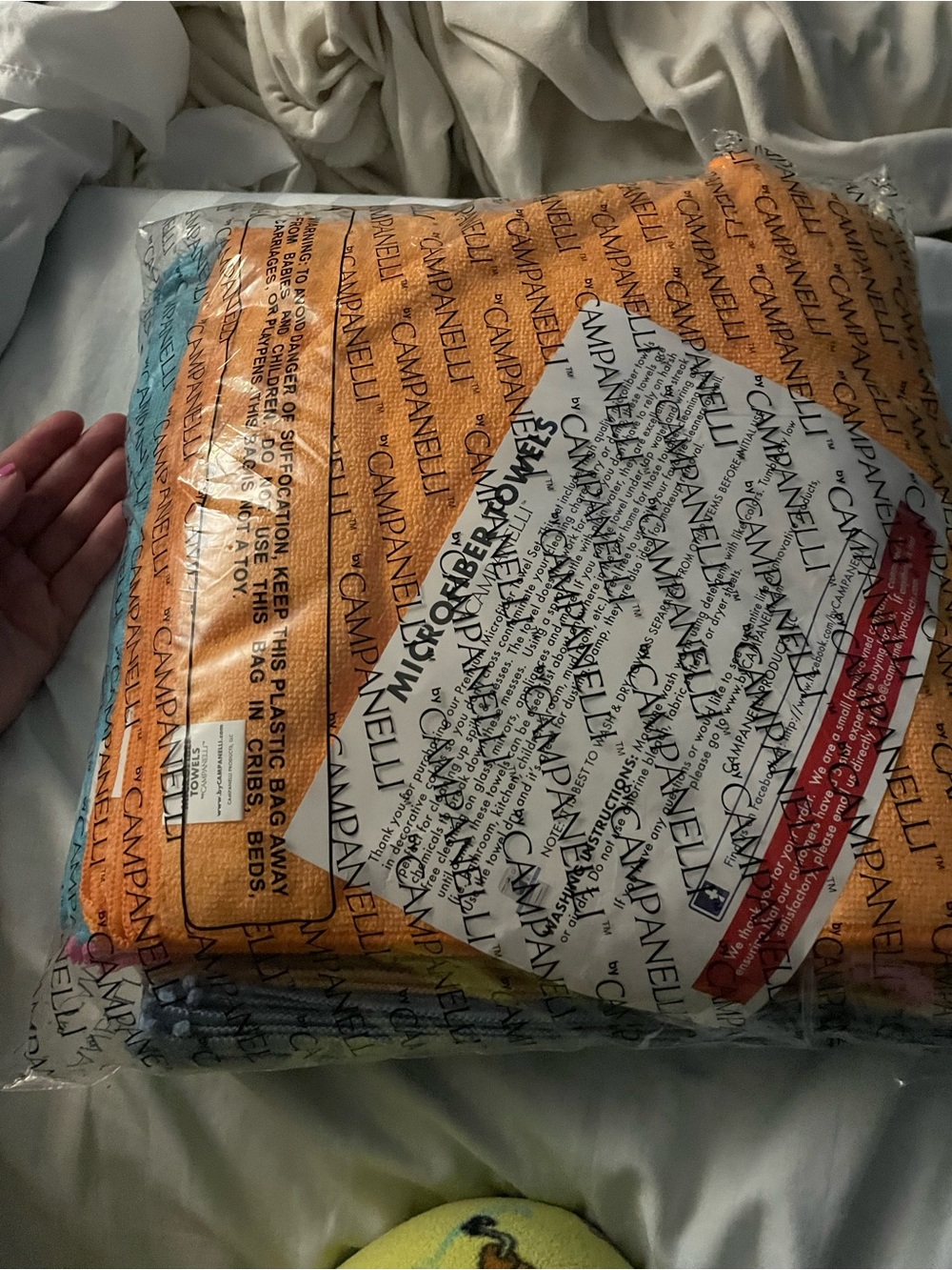 NWT Campanelli microfiber towel pack in a variety of colors